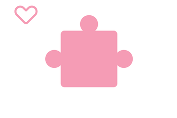 Rosafarbenes Puzzleteil mit Icon Herz